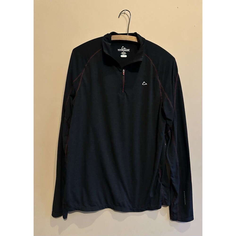 Merino Blend By Paradox Men Baselayer Medium Dri Release 1/4 Zip Pullover Black‎
